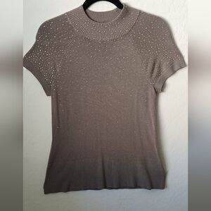 Apt. 9 Taupe Short Sleeve Women's Top